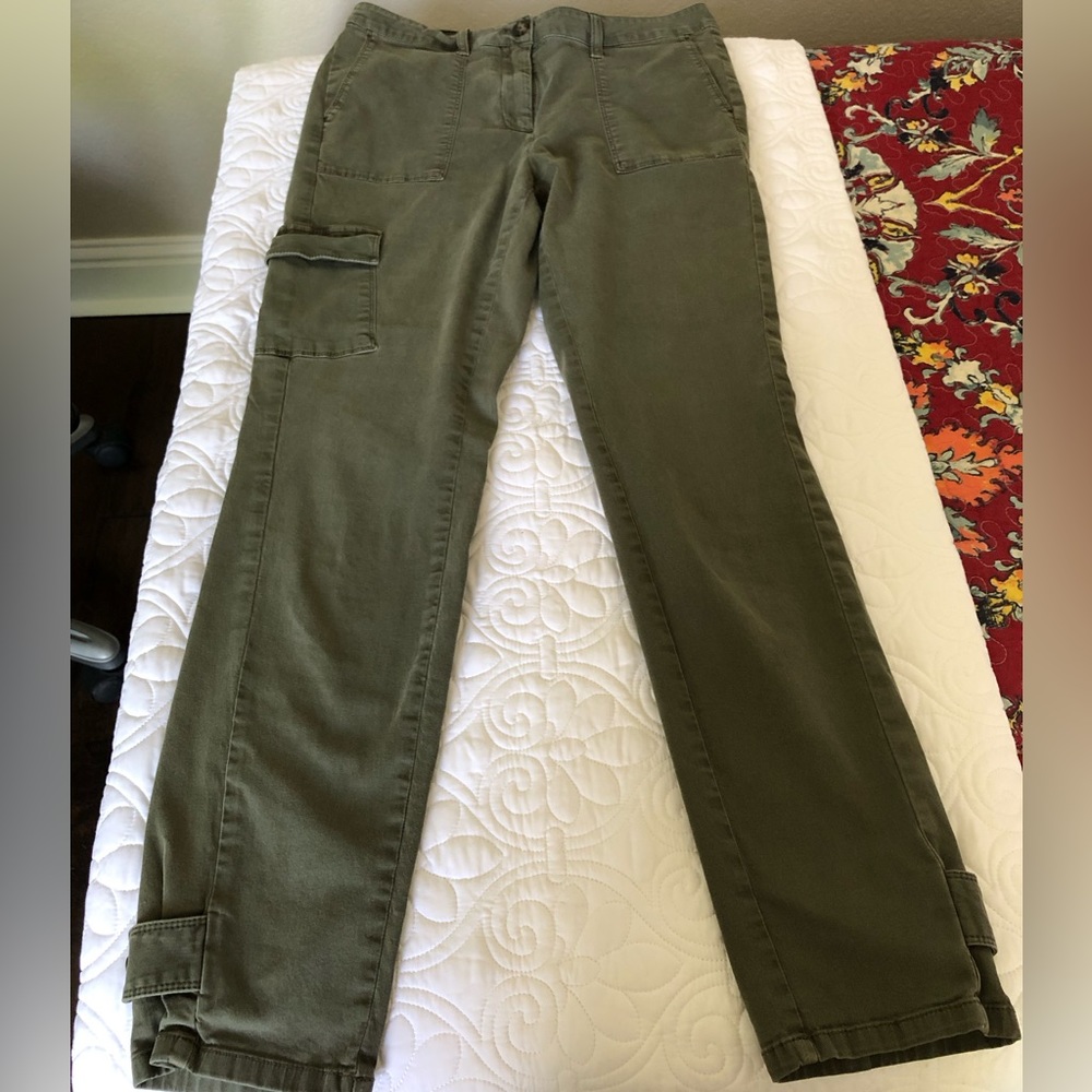 J.Jill Army Green Sz 10T Skinny Cargo Pants